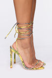 Tied To You Heeled Sandals - MultiColor Snake