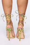 Tied To You Heeled Sandals - MultiColor Snake