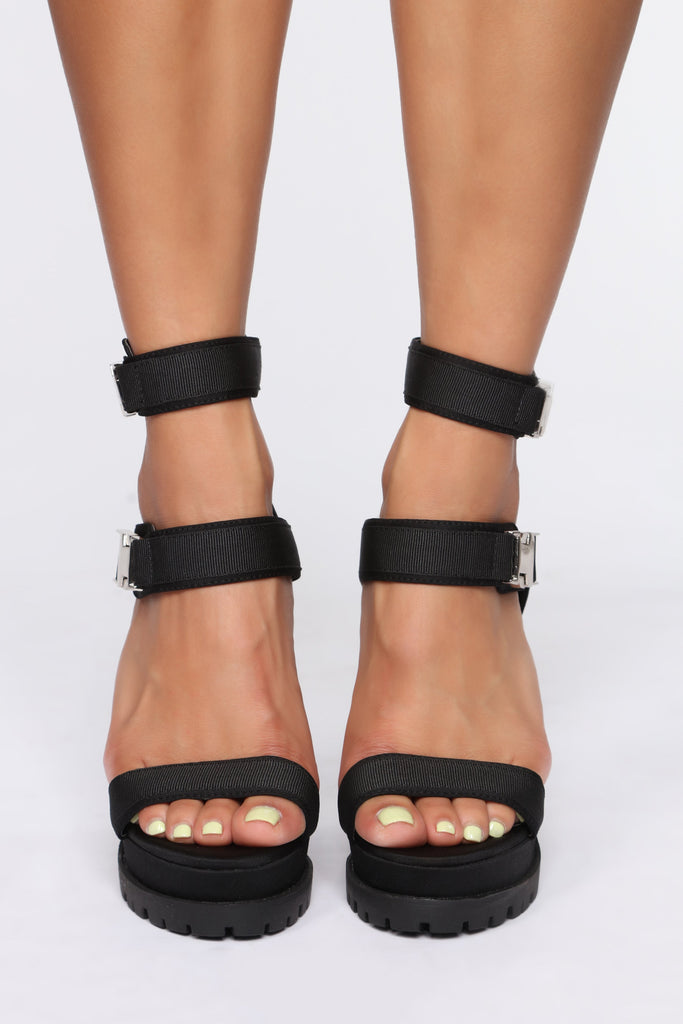 Long Gone Heeled Sandals - Black