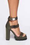Long Gone Heeled Sandals - Olive