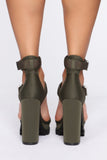 Long Gone Heeled Sandals - Olive
