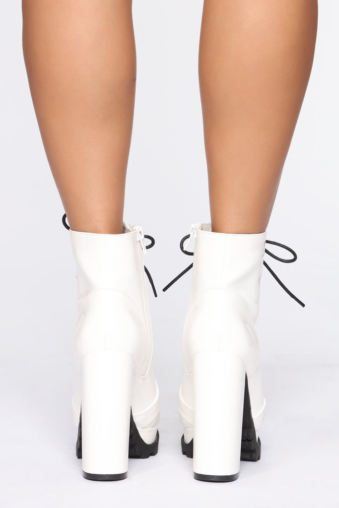 No Strings Attached Booties - White Patent
