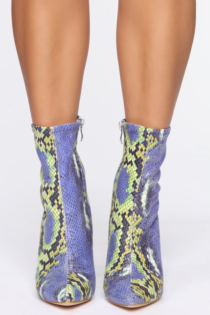 Don't Mess With Me Booties - Purple Snake