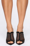 Exposed Heeled Sandals - Black