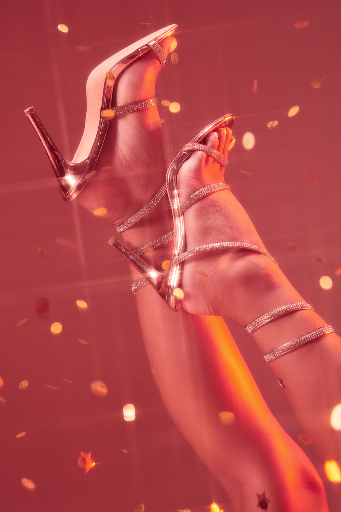 Yassi Jeweled Heel - Rose Gold