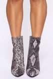 Wanting More Booties - Grey Snake