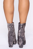 Wanting More Booties - Grey Snake