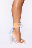 Doll Face Heeled Sandals - Silver