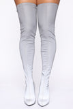 Not My Problem Reflective Heeled Boots - Silver