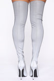 Not My Problem Reflective Heeled Boots - Silver