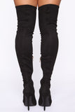 Take A Good Look Heeled Boots - Black