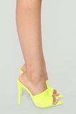 Point Me Out Mule Heel - Neon Yellow