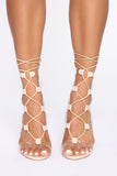 Full Up Surprise Heeled Sandals - Nude
