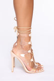 Full Up Surprise Heeled Sandals - Nude