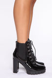Did It My Way Patent Booties - Black Patent