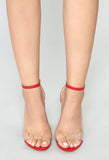 That One Strap Heels - Red