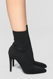 I'm In Knit Heeled Booties - Black