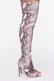 Famously Over The Knee Heeled Boot - Snake