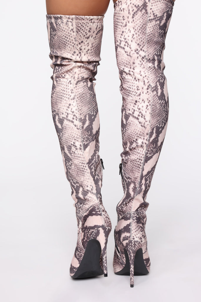Famously Over The Knee Heeled Boot - Snake