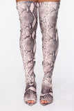 Famously Over The Knee Heeled Boot - Snake