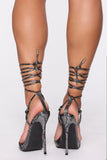 Sweet Like Honey Heeled Sandals - Snake