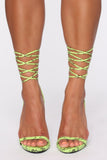 Working It Heeled Sandals - Lime