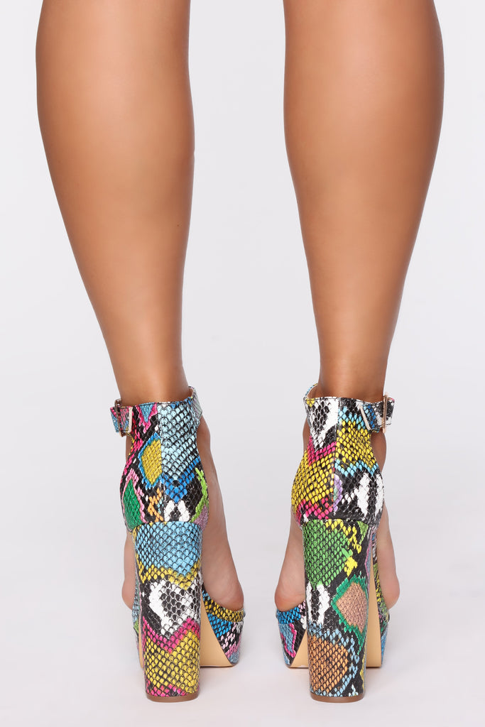 Along The Lines Heeled Sandals - Snake