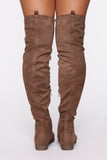 Tall Talk Flat Boot - Taupe