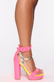 Pull Yourself Together Heeled Sandals - Neon Pink