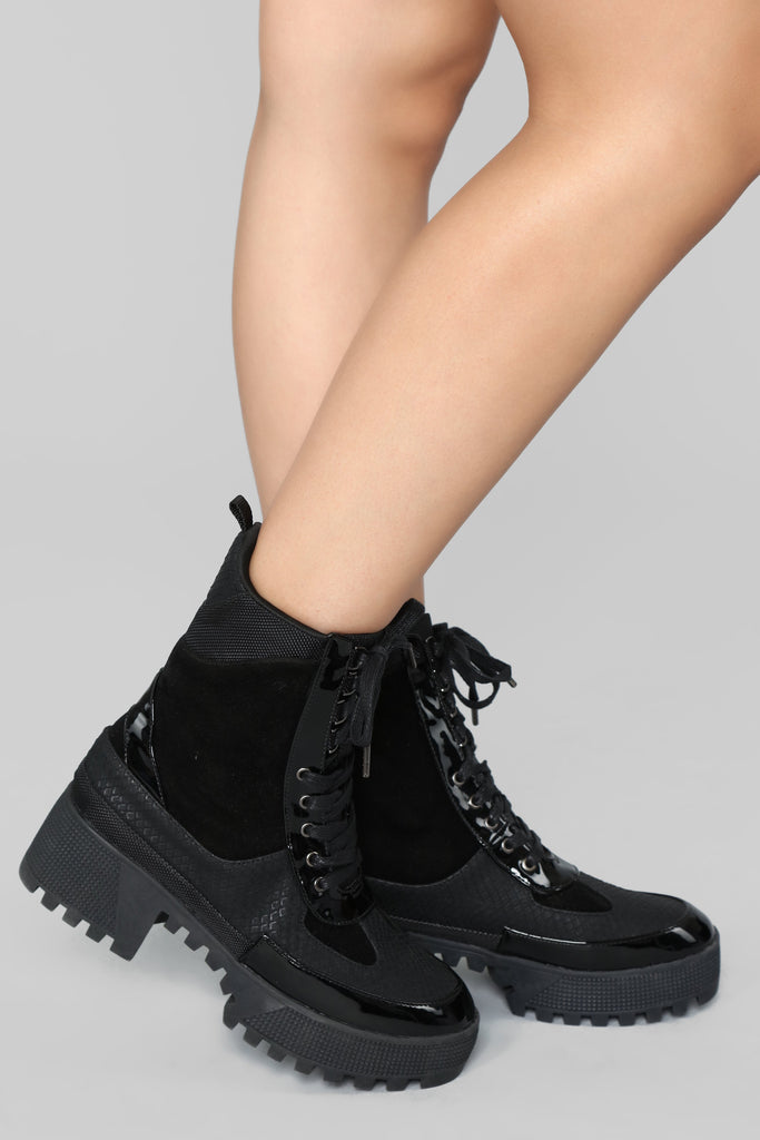 On What Grounds Platform Bootie - Black