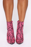 Whatever You Like Booties - Fuchsia Snake