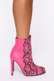Whatever You Like Booties - Fuchsia Snake