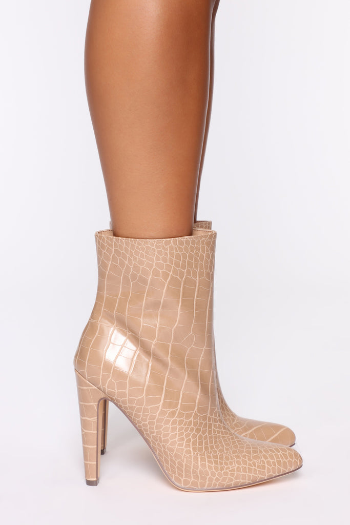 Making Moves Booties - Nude Croc