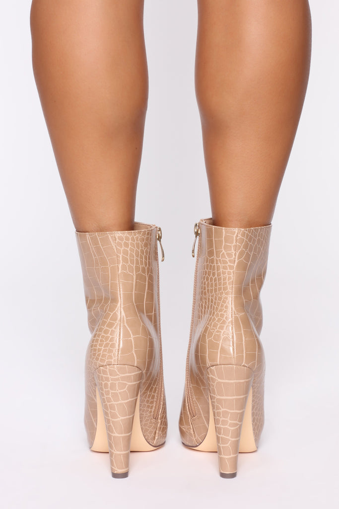 Making Moves Booties - Nude Croc