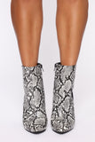 Whatever You Like Booties - Black/White Snake