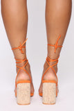 Take Action Heeled Sandals - Rust