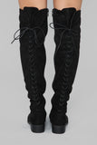 Stina Flat Boot - Black