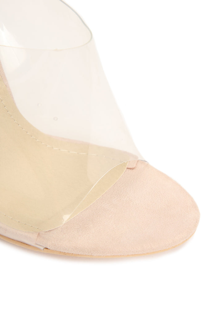 The Glass Edge Heeled Sandal - Nude