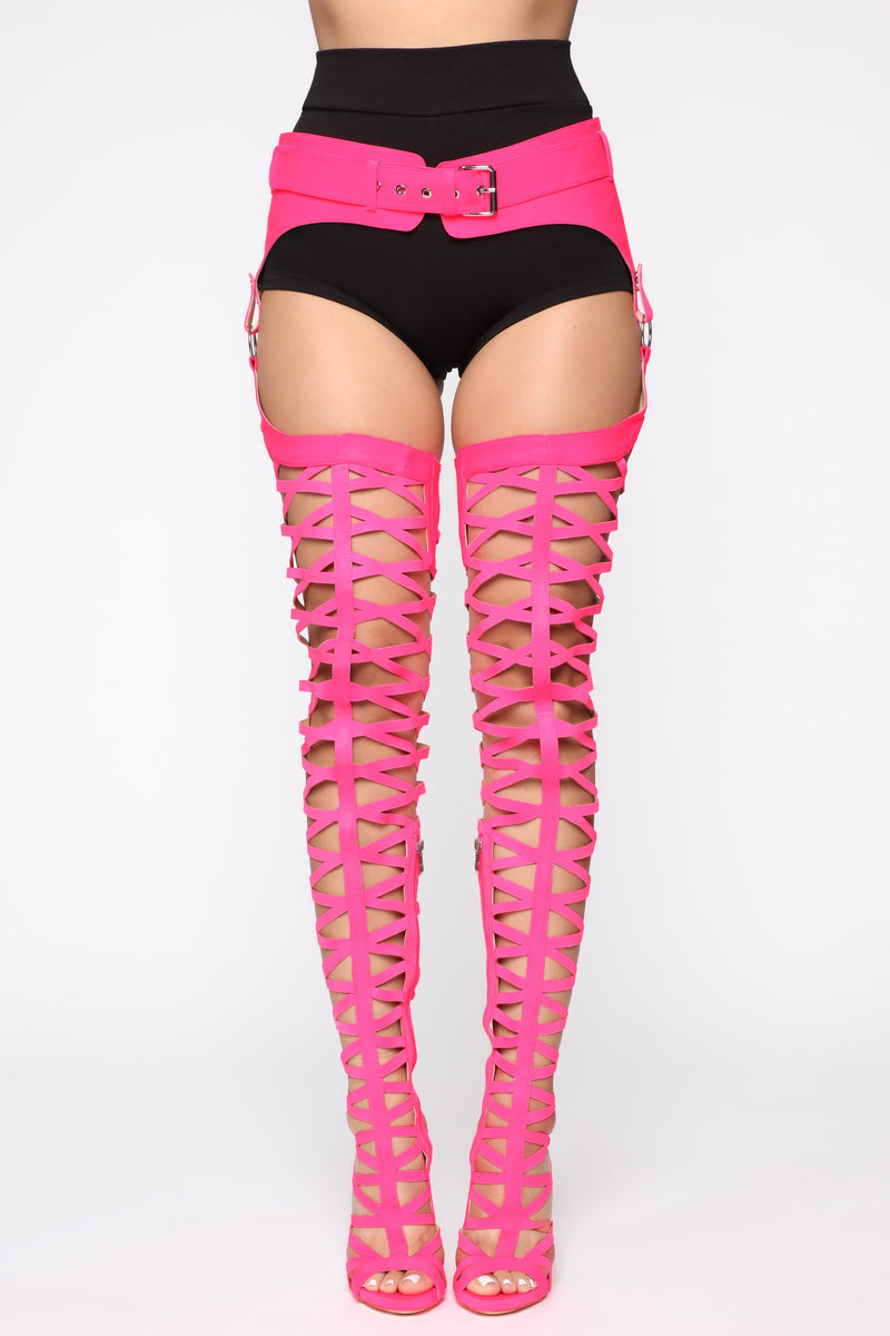 Bomblicious Heeled Sandals - Neon Pink