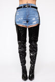 Baddy Alert Heeled Boot - Black