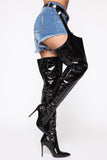 Baddy Alert Heeled Boot - Black