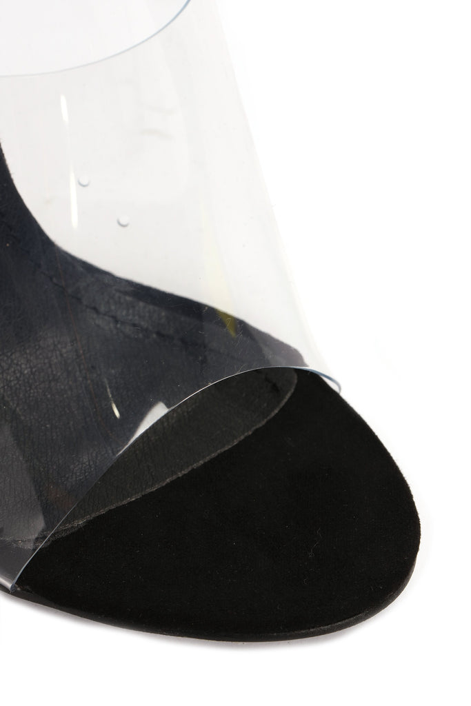 The Glass Edge Heeled Sandal - Black