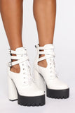 Higher Up Booties - White Croc