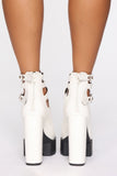 Higher Up Booties - White Croc