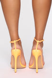 No Regrets Heeled Sandal - Glow In The Dark Orange