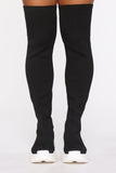 Larger Than Life Flat Boots - Black
