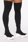 Larger Than Life Flat Boots - Black