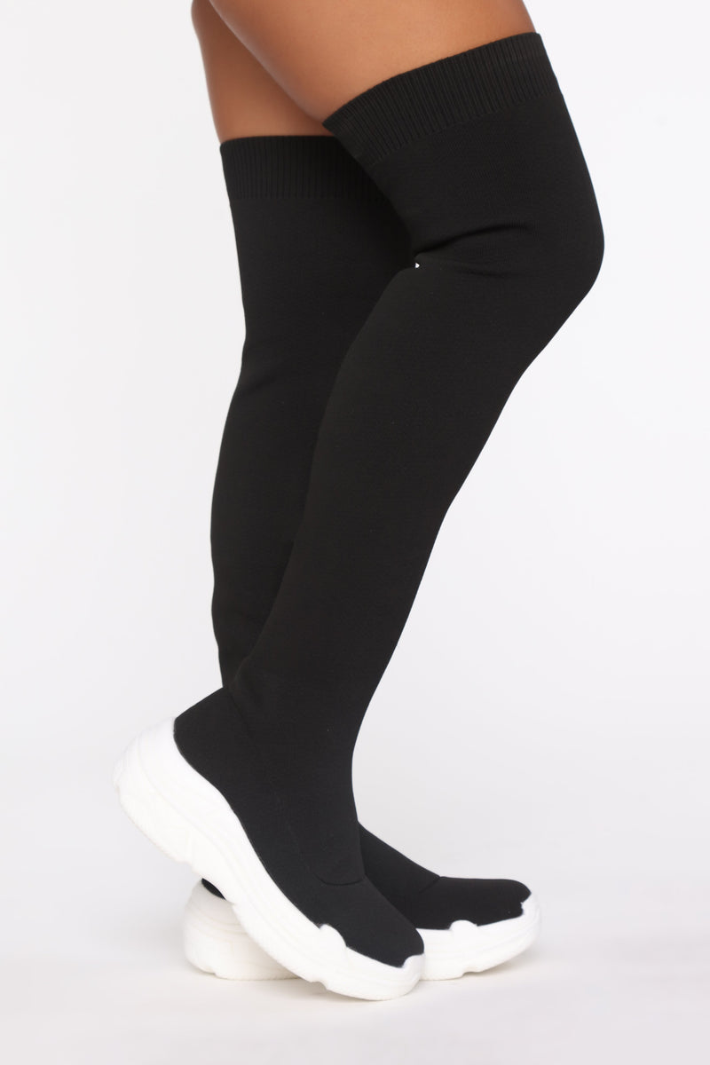 Larger Than Life Flat Boots - Black