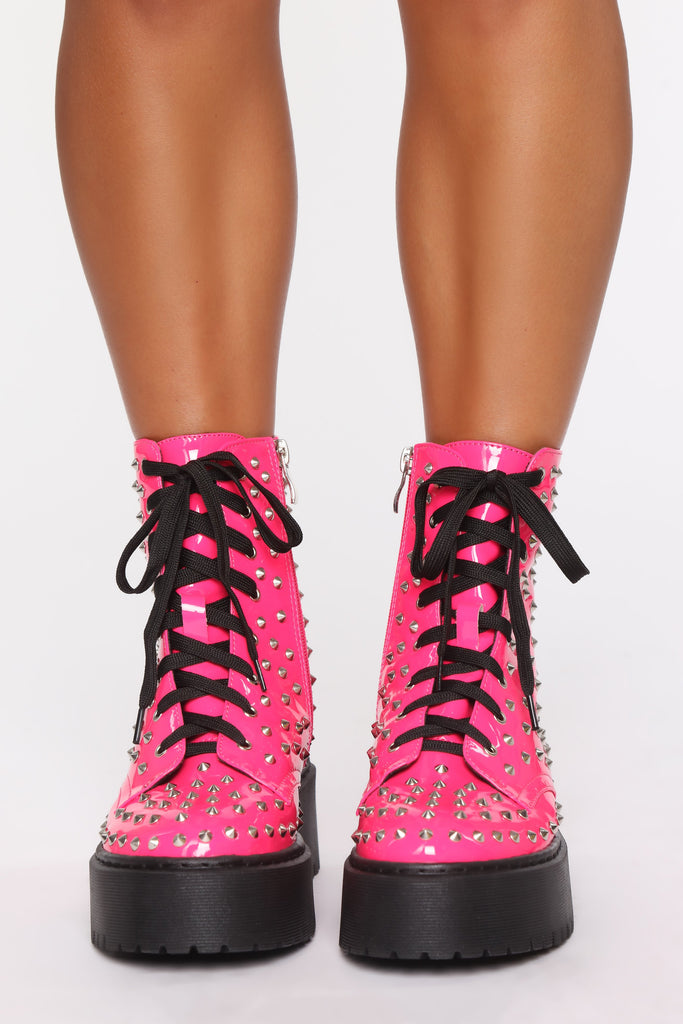 Rock On Girl Booties - Neon Pink