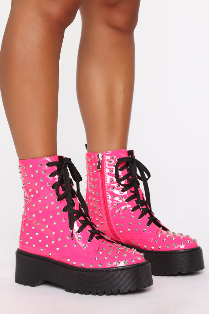 Rock On Girl Booties - Neon Pink